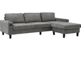 light grey color knock down 3-seat combo sofa with storage ottoman for living room apartment bedroom W2603P376266