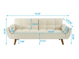 New Design Linen Sofa Furniture Adjustable Backrest Easily Assembled Reclinerst-BEIGE 22487251
