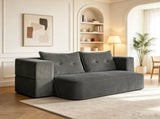 Modern Corduroy Floor Convertible Sofa Bed Folding Sleeper Couch with High-Density Foam Mattress No W6182P567302