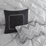 7 Piece Tufted Comforter Set Grey Cal King B03596789
