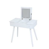 Vanity Desk Set with LED Lighted Mirror & Power Outlet, Flip Top Makeup Vanity Table with Drawers & W2837P197840