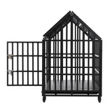 ZNTS 52" Heavy Duty Dog Crate Large Dog cage Strong Metal Dog Kennels and Crates for Large Dogs with 4 W206137933