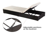 Outdoor Leisure Rattan Furniture Pool Bed / Chaise -Black 13432209