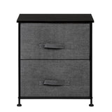 ZNTS 2 Drawers -Night Stand, End Table Storage Tower - Sturdy Steel Frame, Wood Top, Easy Pull Fabric 89761690