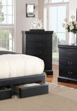 Elegant Bedroom 1pc Chest Of Drawers Black Color Drawers Tall Chest Plywood Furniture B011P238911