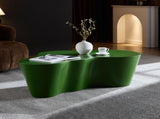 50 Inch Unique Shape Coffee Table Sturdy Fiberglass Tea Table for Living Room No Need Assembly GREEN W876P452391