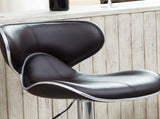 Masaccio Upholstery Airlift Adjustable Swivel Barstool with Chrome Base, Set of 2, Dark Brown T2574P164832