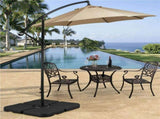 53L 4-Piece Fillable Cantilever Umbrella Base, Heavy-Duty HDPE, Black 56458687