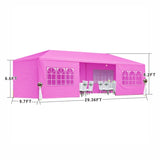 10x30' Wedding Party Canopy Tent Outdoor Gazebo with 8 Removable Sidewalls Pink Color W1205P299559