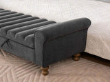 65.55" Wide Modern Upholstered Storage , Napped fabric Bed End Foot Stool With Rolled Armrest, 74232923