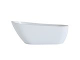 55" Acrylic Freestanding Bathtub, Stylish Deep Soaking Bathtub with Pop-up Drain & Integrated W1920P386218