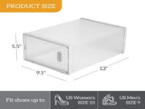 12 Pcs Plastic Shoe Storage Box, White PS Stackable Foldable Shoe Box with Transparent Door, 84175859