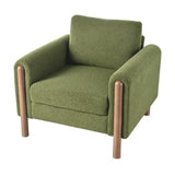 Oversized Accent Chair, Upholstered Living Room Chairs Single Sofa Chair with Walnut Legs, Curved N765P189679N