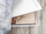 (2 pack) 41 Quart Medium Storage Bin, Clear Plastic Underbed Storage Container with Snap-On Lid, 98783033