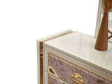 Omari Modern Style 6- Drawer Dresser Made with Wood and Gold Accents in Beige B009P245440