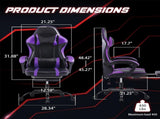 Video Game Chairs for Adults, PU Leather Gaming Chair with Footrest, 360&degSwivel Adjustable Lumbar 34429644