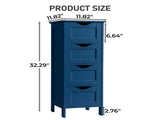 4-Drawer Painted MDF Bathroom Cabinet 11.82*11.82*32.29in Navy Blue 44353502