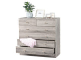 25.98"*12.99"*35.04" 5-Tier 6-Drawer Cabinet Drawer Dresser with Gold Handles Gray 55794505