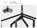 4-Light Farmhouse Kitchen Chandeliers, Matte Black and Sliver Vintage Rustic Cage Light Fixture W1592P209924