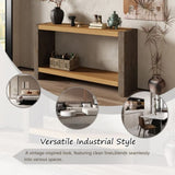 Mirod Vintage Industrial Console Table with Dovetail Joinery and Distressed Wood Veneer Finish N760P281375D