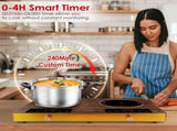 7000W Double Burner Electric Cooktop 110V, 2x3500W Rapid Heating Hot Plate with 4 Preset Modes 00759655