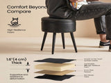 Round Storage Vanity Stool, Ink Black on Ink Black 53933755