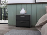 Black 2-Drawer Nightstand B062P175088