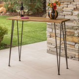 ZNTS DENALI INDUSTRIAL WOOD AND METAL BAR TABLE 61327.00