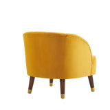 Upholstered Barrel Accent Chair With Wooden Legs N768P175907O