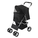 ZNTS 4 Wheels Pet Stroller, Dog Cat Stroller for Small Medium Dogs Cats, Foldable Puppy Stroller with Cup 95759460