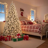 5FT Flocked Christmas Tree with 407 Tips Full PVC Artificial Plants Sturdy Metal Base Stand Party 20729680