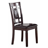 Modern Contemporary 7pc Set Espresso Finish Unique Eyelet Back 6x Side Chairs Cushion Seats B011119001