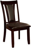 ZNTS Contemporary Set of 2 Side Chairs Dark Cherry And Espresso Solid wood Chair Padded Leatherette B01182194