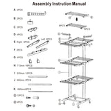 ZNTS Clothes Rack Rolling Collapsible Laundry Dryer Hanger Stand Rail Shelve Wardrobe Clothing 66005326