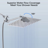 Chrome Shower Head, 10 Inch High Pressure Rainfall Shower Head/Handheld Shower Combo with 11 Inch W121960348