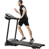 ZNTS Compact Easy Folding Treadmill Motorized Running Jogging Machine with Audio Speakers and Incline 26256022