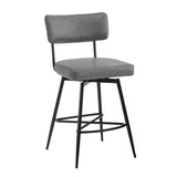 26''Retro Swivel Counter Stools Set of 2,Grey Counter Stools with iron Frame,PU Sponge N780P199991G