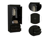 Black Wengue 2-Drawer Armoire B062P202118