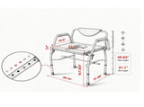 Heavy-Duty Commode Chair, 1000 lb Capacity Bedside Commode with Drop-Down Arms, 5-Level Adjustable 39616167