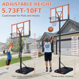 Basketball Hoop 5.73-10FT Height Adjustable Portable Basketball Goal for Indoor Outdoor Basketball W2031P268879