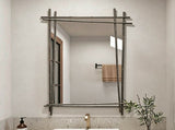 Metal BambooInspired Wall Mirror, Rectangular Decor Mirror 26.7741.73 Inch for Home Decor W2295P582569