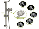 Shower set - 10 inch brushed round top spray and hand, round set with dual W124357628