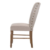 Cream and Weathered Oak Tight Back Parson Chairs B062P182741