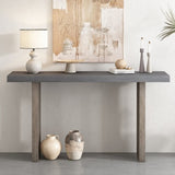 U_STYLE Uniquely Designed Oak Veneer Console Table with Distinctive Side Shapes, Suitable for N711P170550E