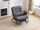 Corduroy Nursery Rocking Chair w/ Pull-out Footrest, Adjustable Backrest 100&deg-160&deg, Oversized 17148454