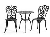 Best Choice Products 3-Piece Outdoor Rust-Resistant Cast Aluminum Patio Bistro Set Black W640P250968