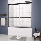 Bathtub Bypass shower door, sliding door, with 1/4" tempered glass and Matted black finish W2122131039