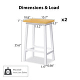 K&K Solid Wood Bar Stools , 25.6" Tall Set of 2 Bar Chairs, Kitchen Counter Stools N707P185529W
