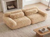 2-seater Modular Sectional Sofa Couches,Soft Fluffy Plush Fabric Bottom Anti-Slip Design,32D High W714P380200