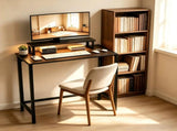 31.5" Gaming Desk with Desktop Shelf and Lighting Foldable P2 Particleboard Iron Pipe 07803855